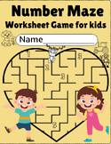 Number Maze Worksheet game for Kids
