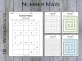 Number Maze Worksheets, Number Sequence, Kindergarten Morn