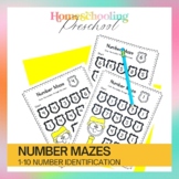 Number Mazes (1-10) for Preschoolers