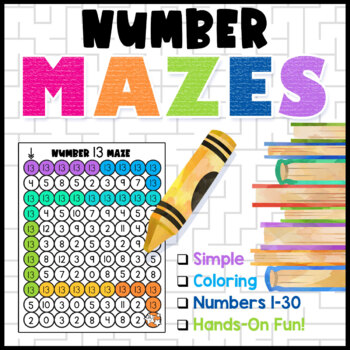 Preview of Number Mazes For Kids