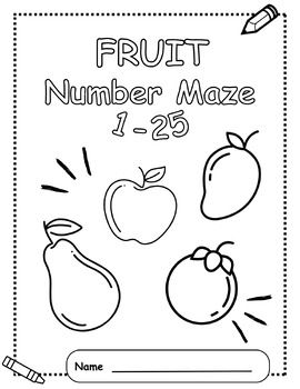 Number Mazes fruit by MIGHTYGOOSEz | TPT