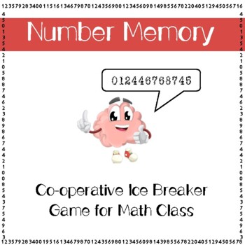 Preview of Number Memory: Math Class Ice Breaker Game (Back to School)