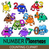 Number Monsters Math Learning Clipart