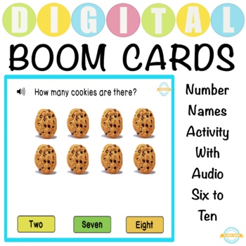 Preview of Number Names Activity Six to Ten - Boom Cards™