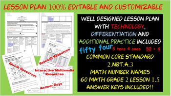 Preview of Number Names Grade 2 Go Math Lesson 1.5 w/ Differentiation + Freebies Editable