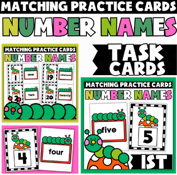 Preview of Number Names to 20 Math Task Cards