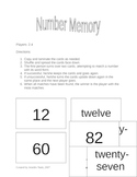 Number / Number Word Memory