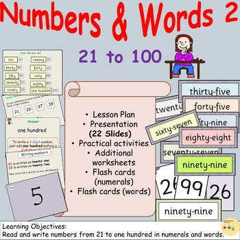 Preview of Number/Number Words 2 - Presentations, Lesson Plan Worksheets/Activities