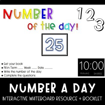 Preview of Number Of The Day Interactive Whiteboard + Booklet Resource