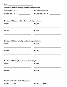 Number Operations Assessment by A Glimpse of Ms G | TPT