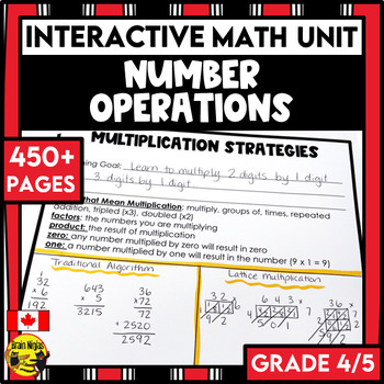 Preview of Number Operations Interactive Math Unit | Grade 4 and Grade 5