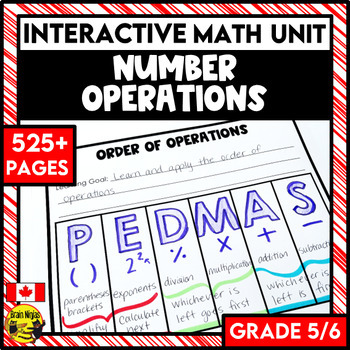 Preview of Number Operations Interactive Math Unit | Grade 5 and Grade 6