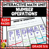 Number Operations Interactive Math Unit | Grade 5 and Grade 6