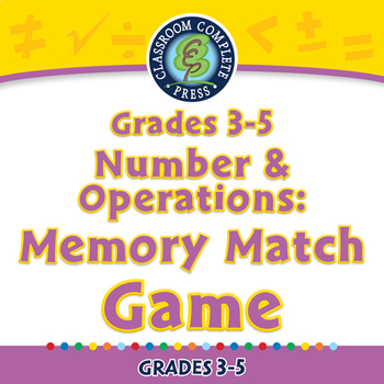 Preview of Number & Operations: Memory Match Game - NOTEBOOK Gr. 3-5