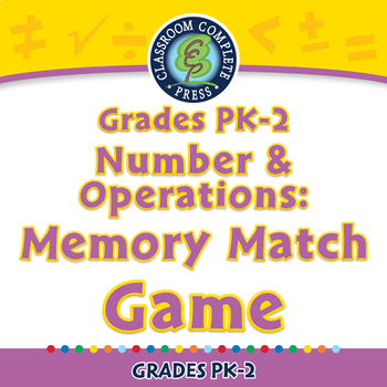 Preview of Number & Operations: Memory Match Game - NOTEBOOK Gr. PK-2