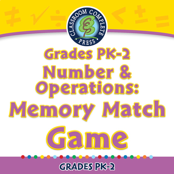 Preview of Number & Operations: Memory Match Game - PC Gr. PK-2