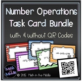 Number Operations Task Card Bundle - With & Without QR Codes