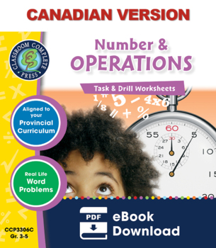 Preview of Number & Operations - Task & Drill Sheets Gr. 3-5 - Canadian Content