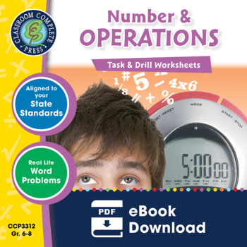 Preview of Number & Operations - Task & Drill Sheets Gr. 6-8 - Distance Learning