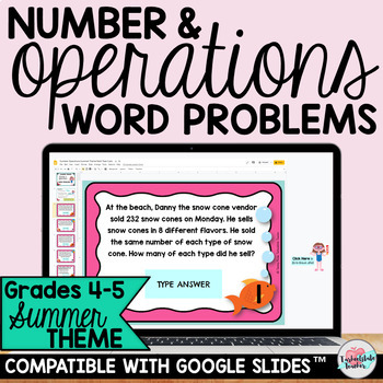 Preview of Number Operations Word Problems Activities Google Classroom™