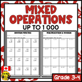 Mixed Number Operations Worksheets | Numbers up to 1000
