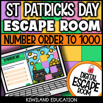 Preview of Number Order Least to Greatest St Patricks Day Digital Escape Room Ordering Game