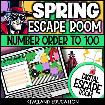 Preview of Number Order Least to Greatest Within 100 Earth Day Digital Escape Room Activity