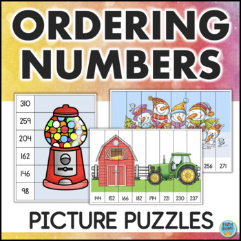 Preview of Ordering Numbers Puzzles 3 Digit Numbers Least to Greatest Place Value Practice