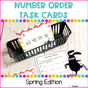 Preview of Number Order Task Cards | A Spring Math Center