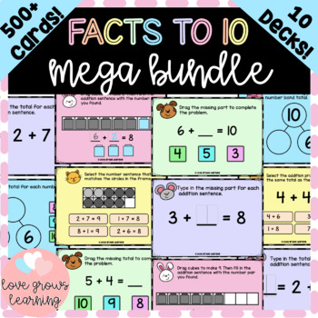 Preview of Number Pairs to 10 MEGA BUNDLE | Boom Cards