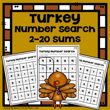 Preview of Number Partners for 2-20 Thanksgiving