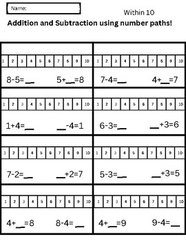 Number Paths by Jasmine Quiles | TPT