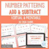 Number Pattern Task Cards ~ Add & Subtract ~ Editable ~ Di