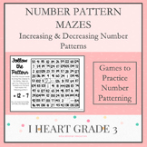 Number Pattern Mazes for Increasing and Decreasing Number 