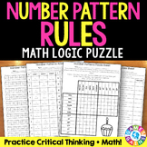 Number Patterns Activity: Number Pattern Rules Logic Puzzl