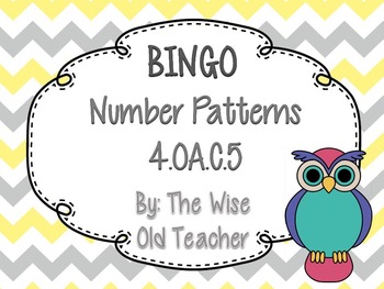 Preview of Number Patterns Bingo Game PowerPoint with Blank Bingo Cards 4.OA.C.5
