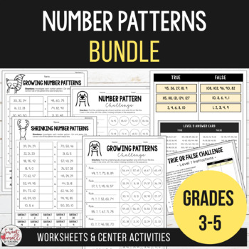 Preview of Number Patterns Bundle - Investigate Growing & Shrinking Number Patterns