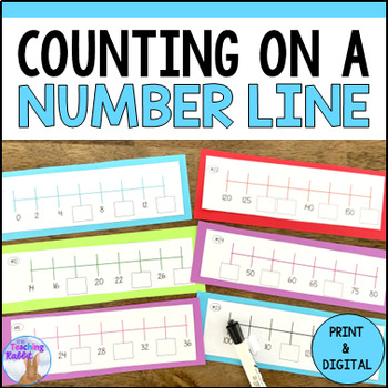 Preview of Counting on a Number Line Math Center - Skip Counting by 2s, 5s, & 10s