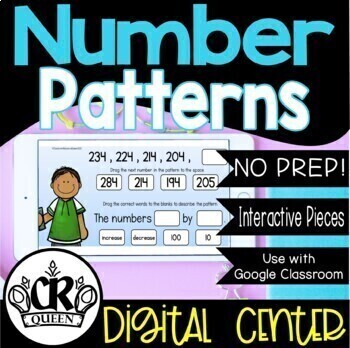 Preview of Number Patterns Digital Activity for Google Slides with Easel Assessment