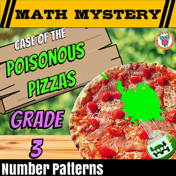 Preview of Number Patterns Game Review: 3rd Grade Math Mystery Activity Worksheets