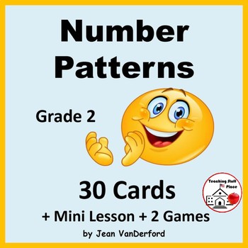 Preview of Number Pattern TASK CARDS   Mini Lesson ... Missing Numbers   CORE Gr 2 MATH