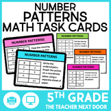 5th Grade Number Patterns and Ordered Pairs Task Cards Mat