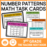 3rd Grade Number Patterns Math Task Cards - Number Pattern