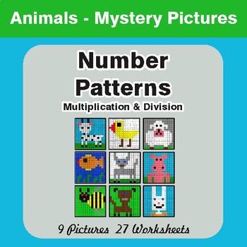 Number Patterns: Multiplication & Division - Color-By-Number Math Mystery Pictures