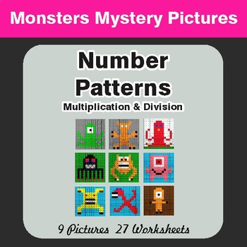 Number Patterns: Multiplication & Division - Color-By-Number Math Mystery Pictures