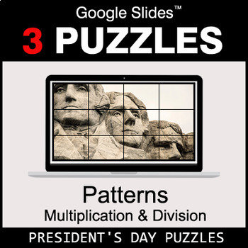 Preview of Number Patterns: Multiplication & Division - President's Day Puzzles