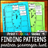 Number Patterns Math Partner Scavenger Hunt Activity