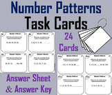 Number Patterns Task Cards Activity
