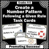 Number Patterns Task Cards Game SCOOT 4th 5th Grade Math C