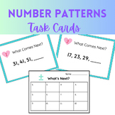 Number Patterns Task Cards and Worksheet